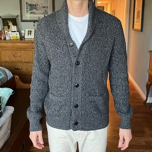 Fatherly marled shawl cardigan cotton cashmere blend
